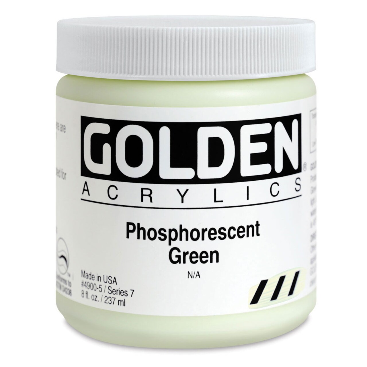 Golden Heavy Body Artist Acrylics - Phosphorescent Green, 8 oz jar